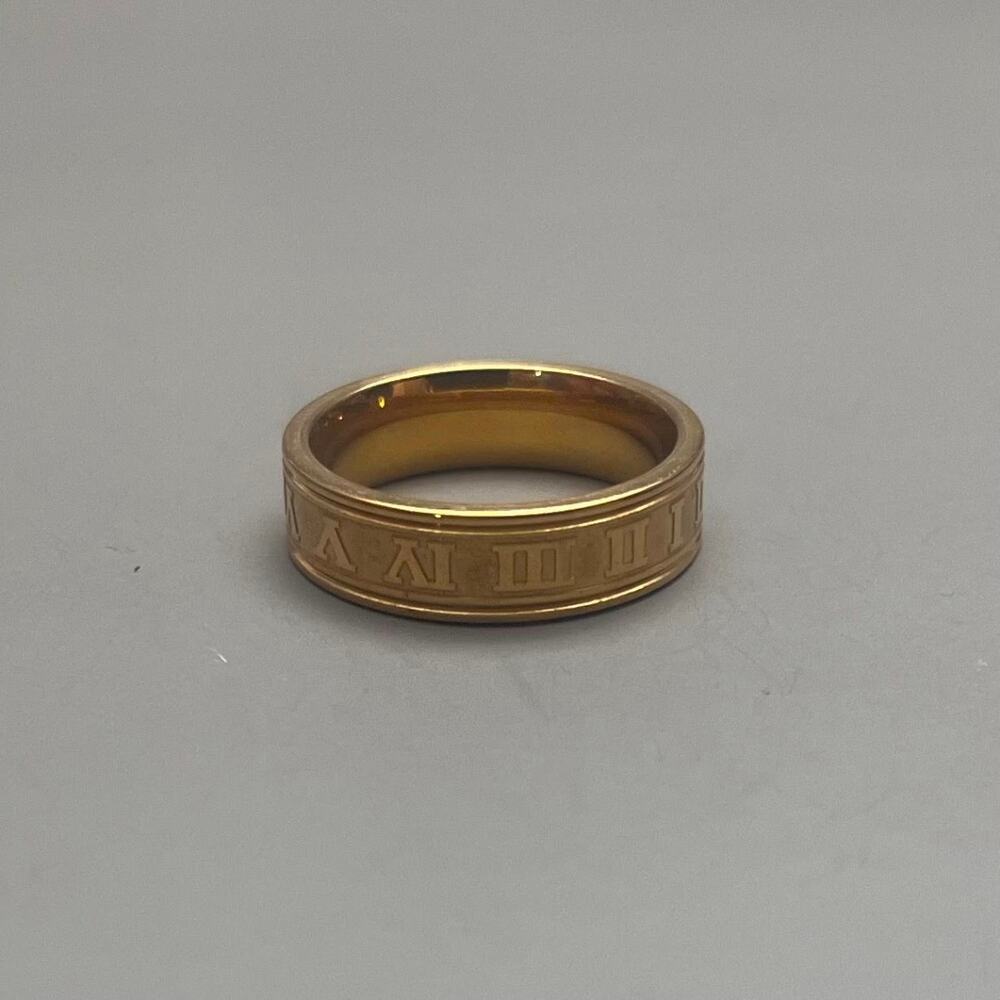 Y2K Gold Roman Numeral Ring – Vintage Style Adjustable Band, Unisex, New